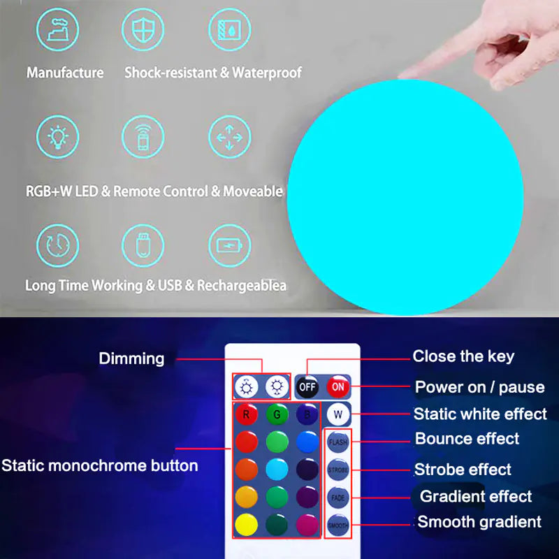 Colorful LED Garden Glowing Ball Lights for Outdoors