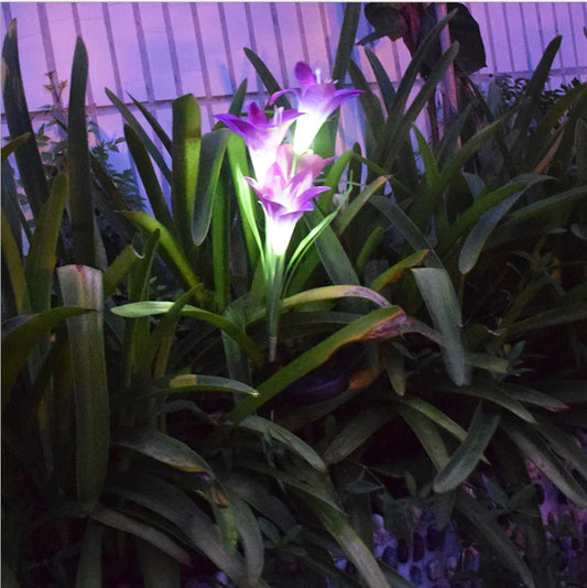 Outdoor Solar LED Lily Flower Stake Lights for Garden